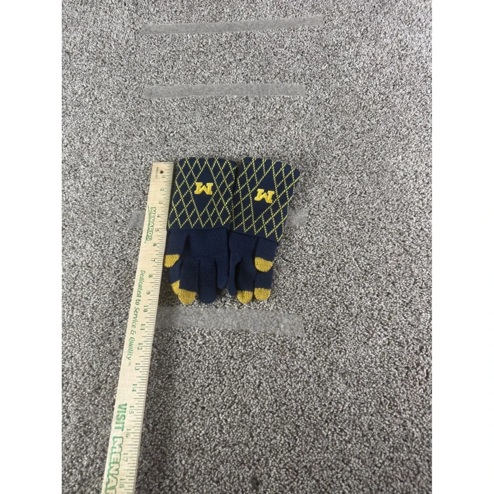 Michigan Wolverines NCAA Knit Touchscreen Gloves Navy Blue Maize Yellow One Size